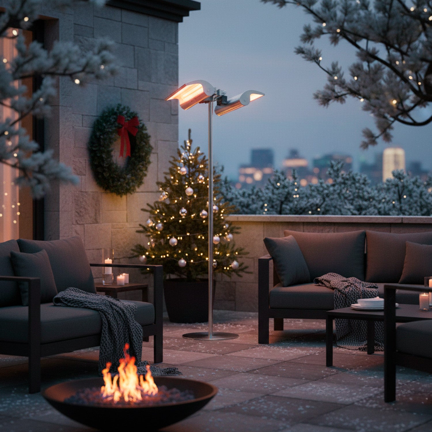 Scopri la stufa infrarossi da terra SINED 4000W design elegante materiali resistenti e calore immediato Acquista ora per un comfort duraturo