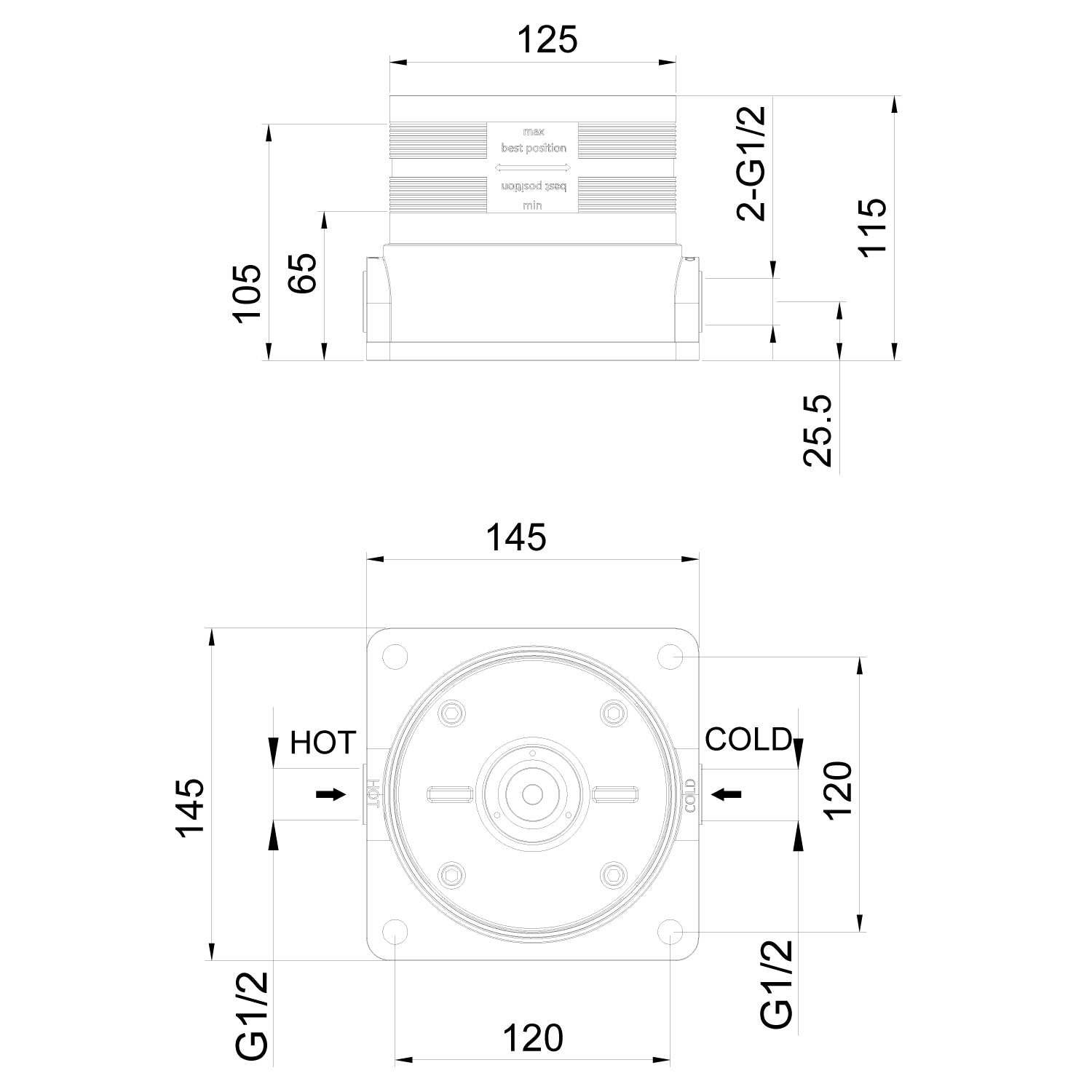 Sistema di fissaggio rapido per docce inox SINED C-BOX