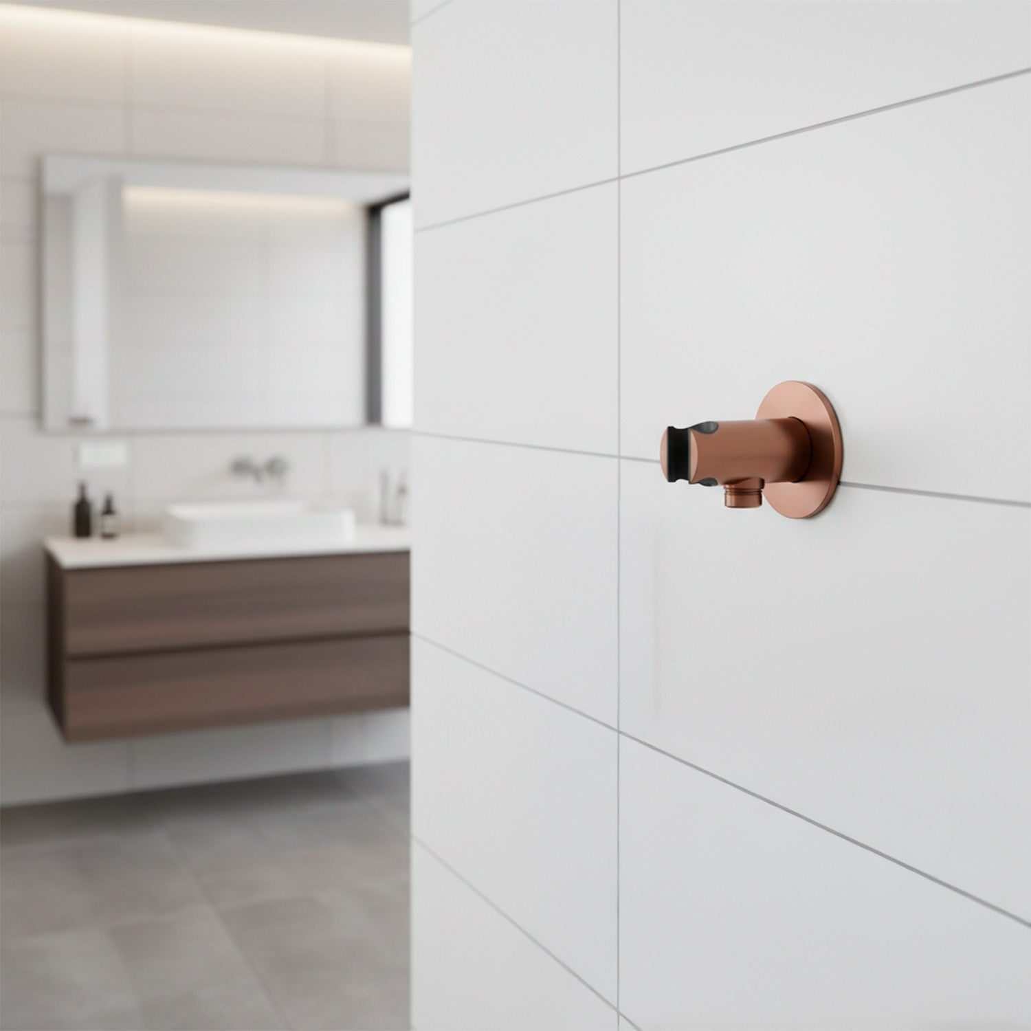 Supporto muro doccino Levante oro rosa eleganza e resistenza garantite acquista ora