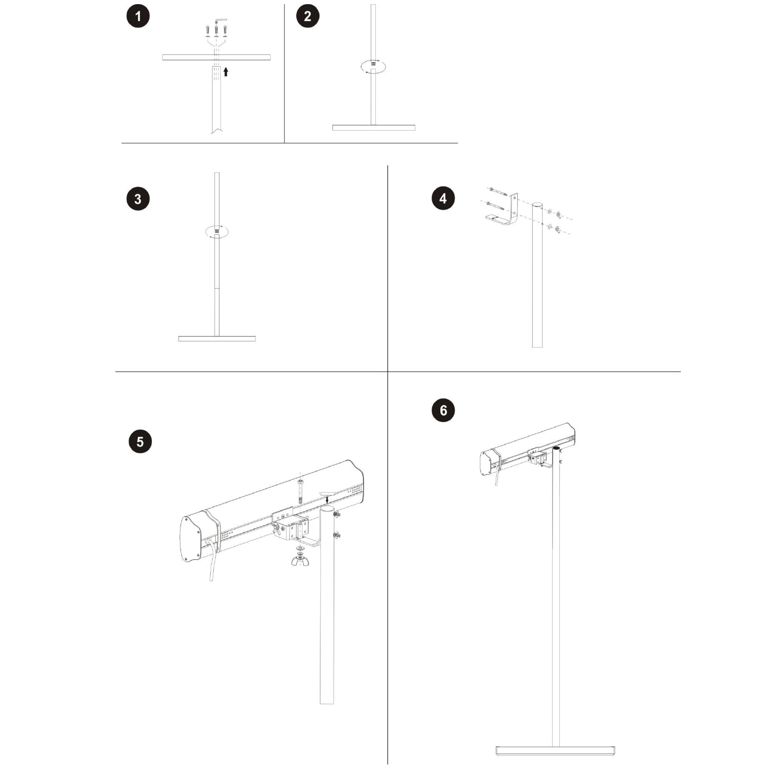 Supporto da terra SINED in acciaio inox 304 per lampade infrarossi