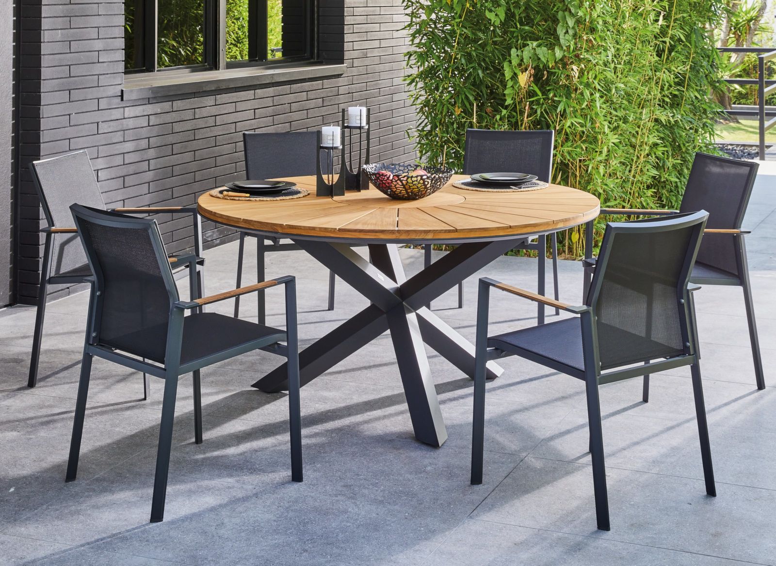 Tavolo da giardino Teak rotondo D150 cm