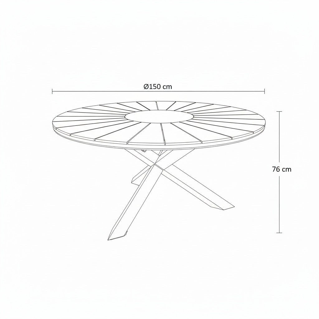 Tavolo da giardino rotondo superga in teak eleganza e qualita
