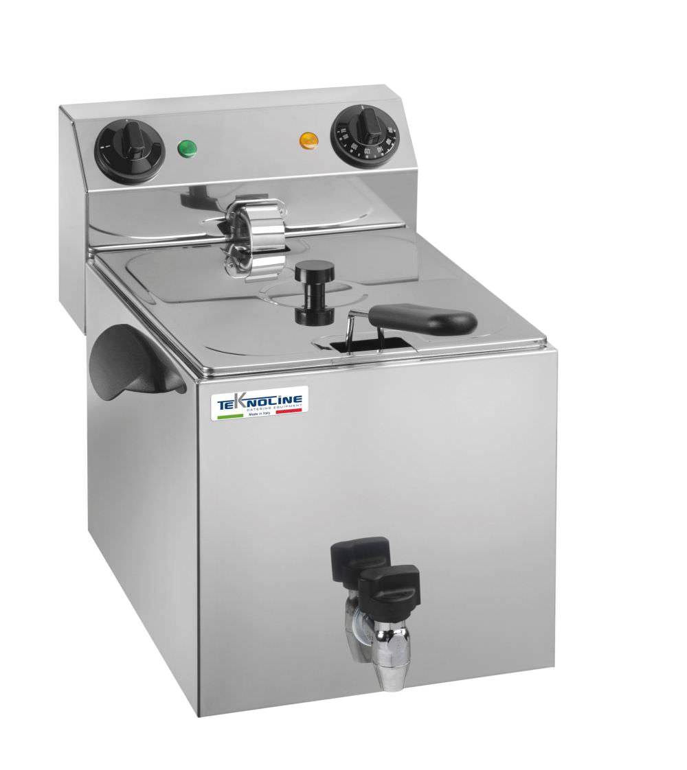 Friggitrice Elettrica 8L Inox con Rubinetto, Elegante e Resistente