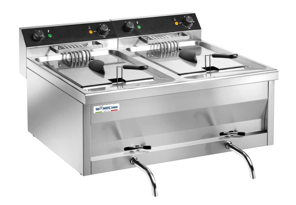 Friggitrice professionale da banco 2 vasche 12 litri in acciaio inox, acquisto sicuro!