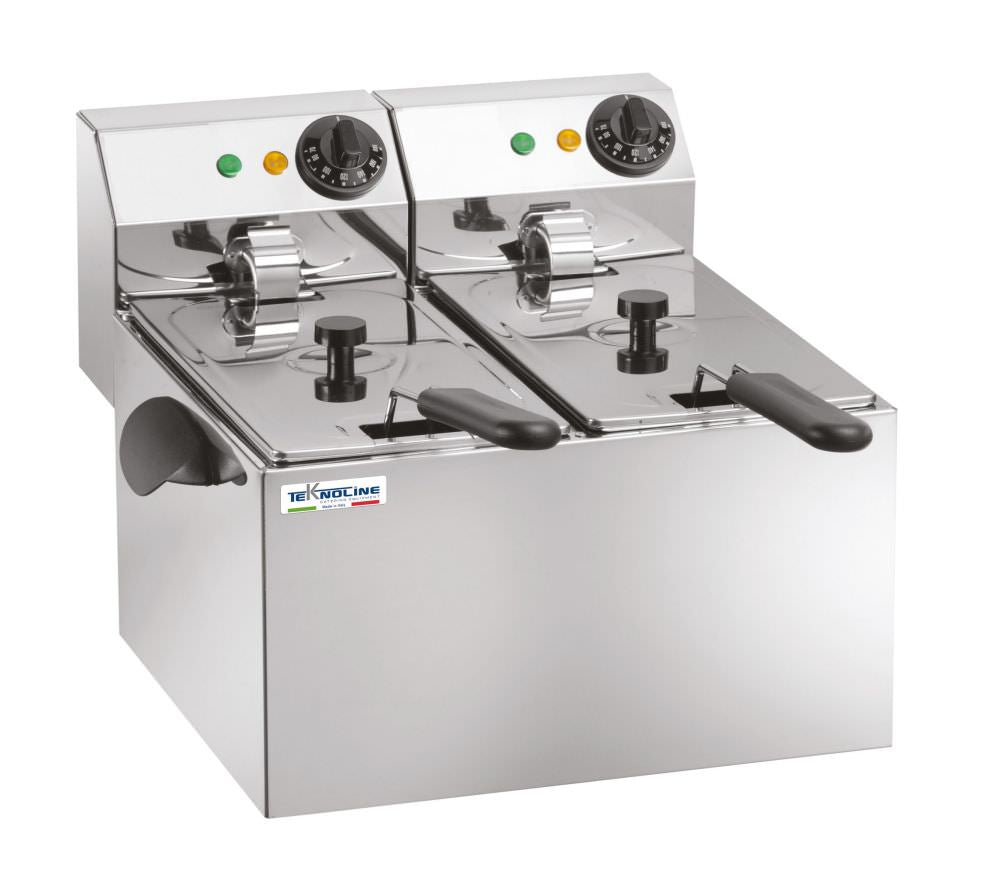 Friggitrice doppia 6 litri in acciaio inox, design elegante e resistente. Acquista ora per un investimento sicuro e una consegna veloce!