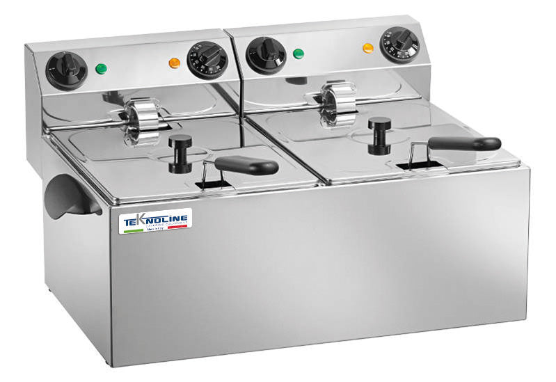 Friggitrice doppia 12 litri in acciaio inox: design elegante e funzionale, acquista ora!