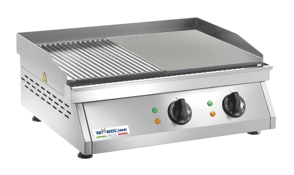 Fry top doppio liscio e rigato 3500w in acciaio inox, design elegante e resistente, ideale per uso domestico e professionale. Acquista ora con spedizione veloce e garanzia post-vendita.