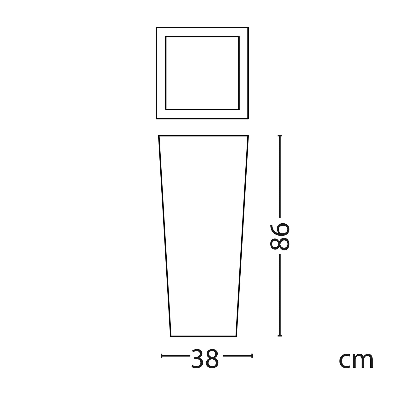 Vaso Luminoso Quadrato Solar 86: Eleganza e Resistenza