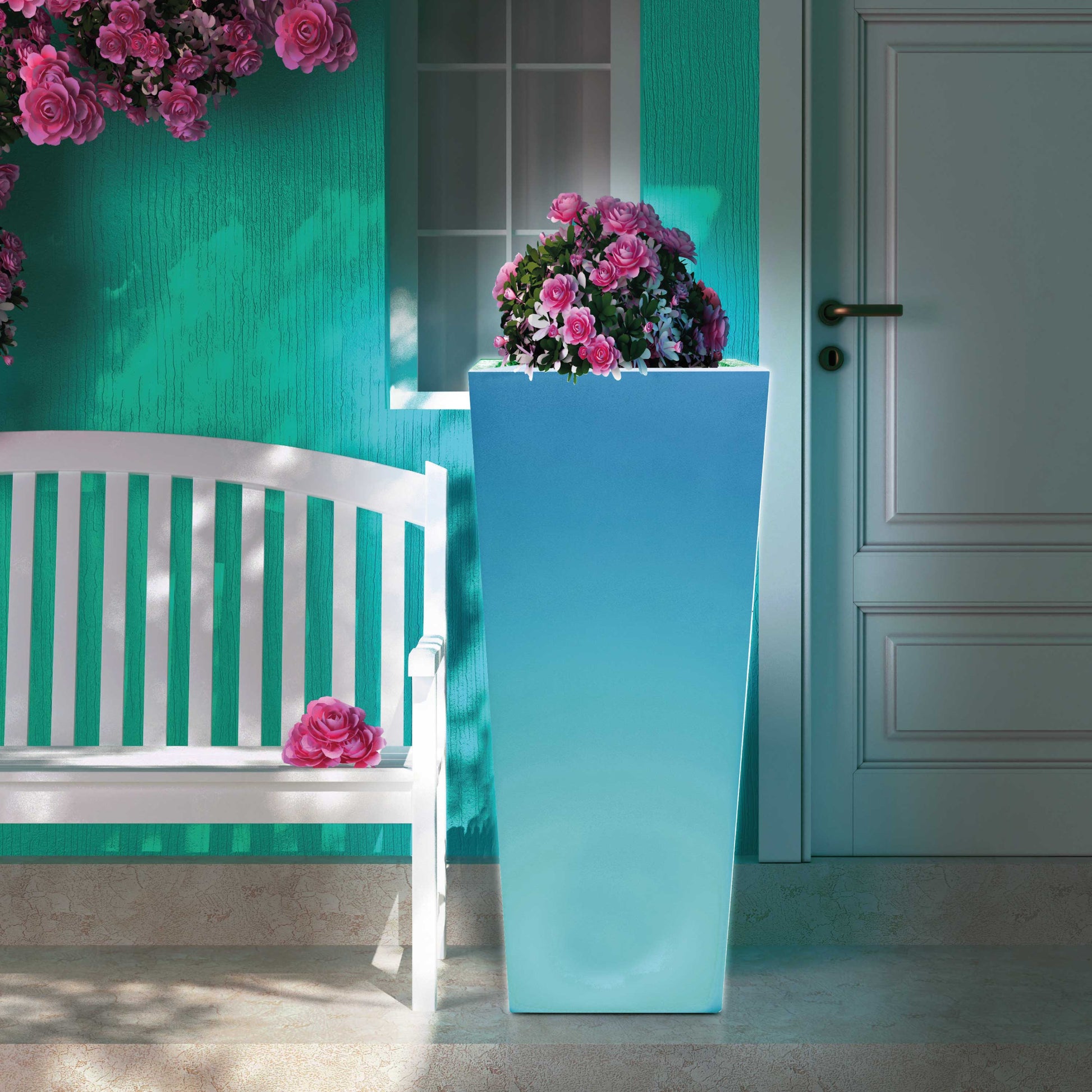 Vaso Luminoso Quadrato Solar 86: Eleganza e Resistenza