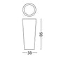 Vaso luminoso solare tondo 86 cm, design elegante e resistente