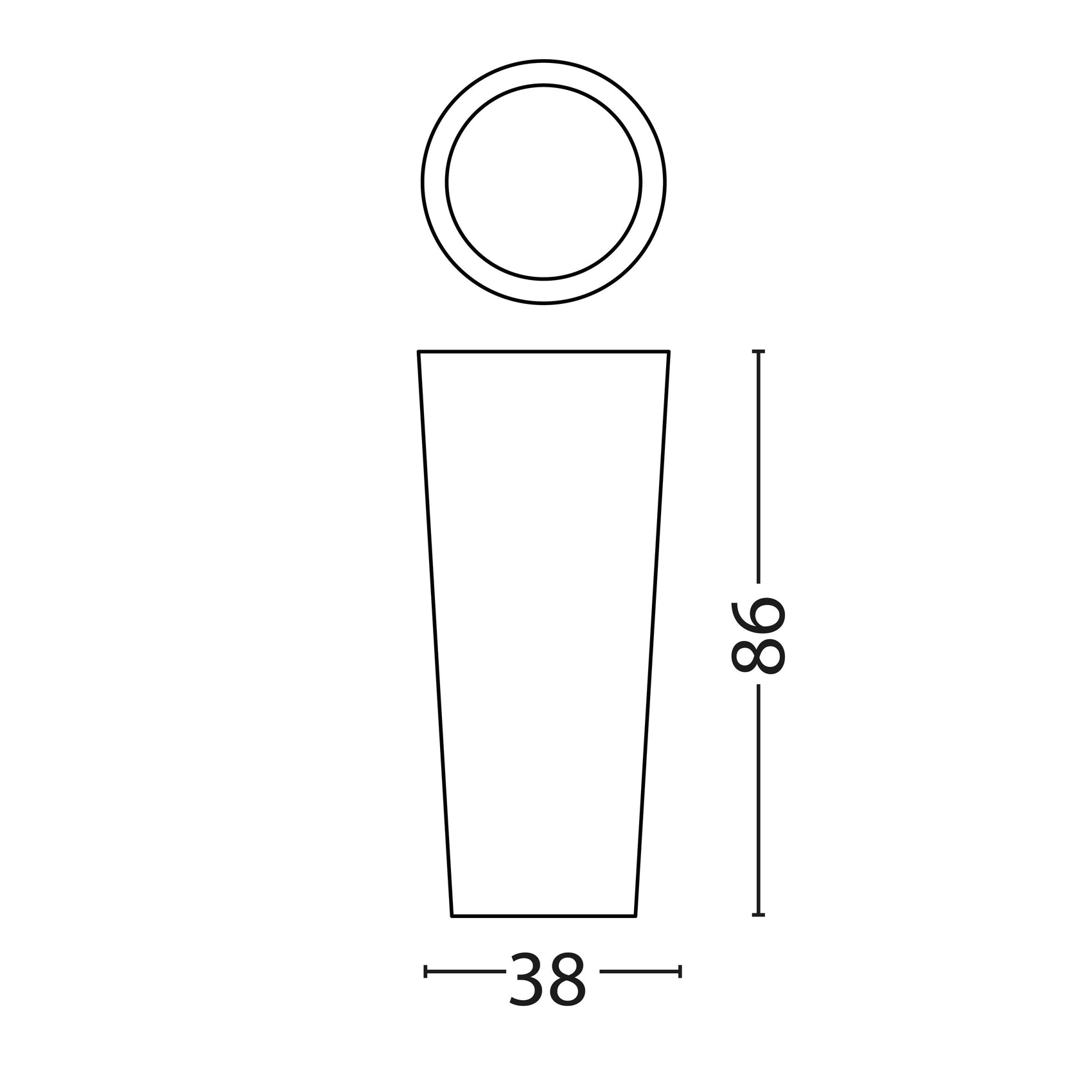 Vaso luminoso solare tondo 86 cm, design elegante e resistente